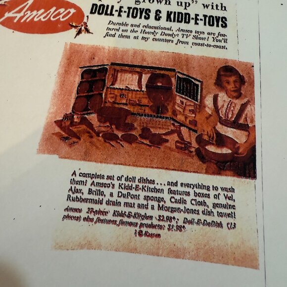 Vintage Kidd-E-Kitchen Amsco Doll E Toys Cardboard Box Toy Ajax Vel Brillo etc. - Picture 12 of 13